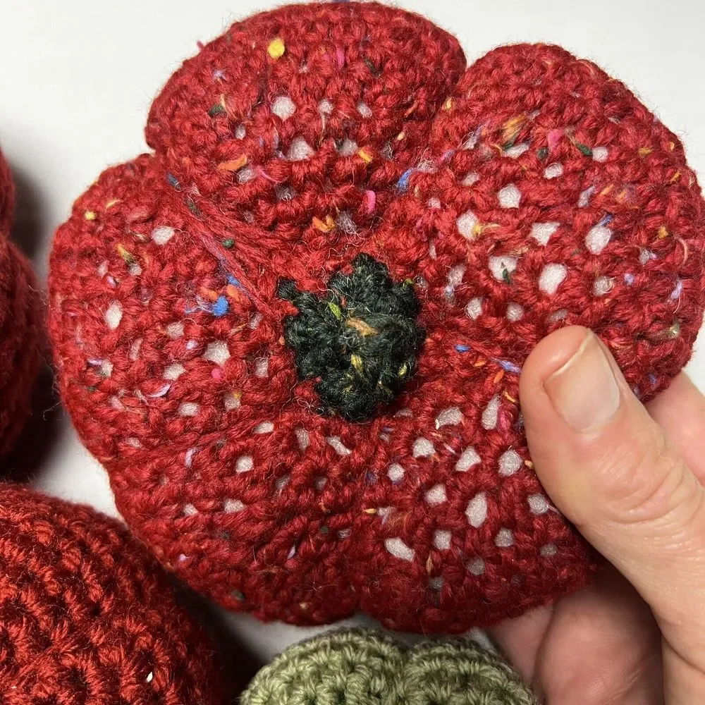 Crochet Fruit Vegetables Hand Made Lot Of 9 Veggies Retro Granny Nostalgic‎